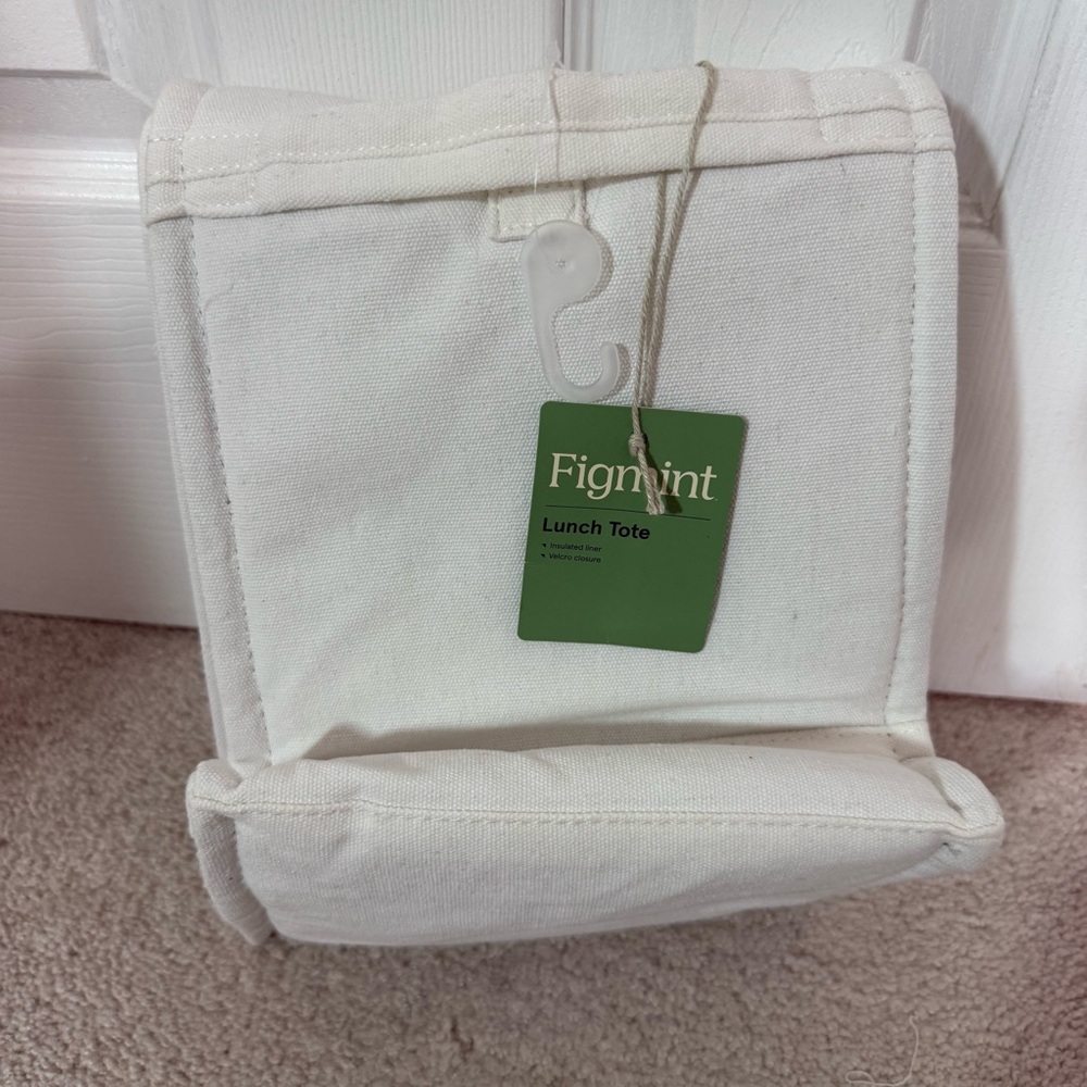 Figmint White Lunch Tote with Insulated Liner